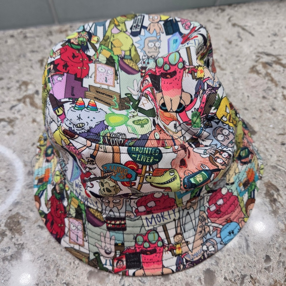 Rick and‎ Morty Bucket Hat Adult Swim Cartoon Character Print One Size